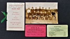 Lot 1926 Antique Farmington Normal School Me Football Team Photo Ticket Sports - £53.69 GBP