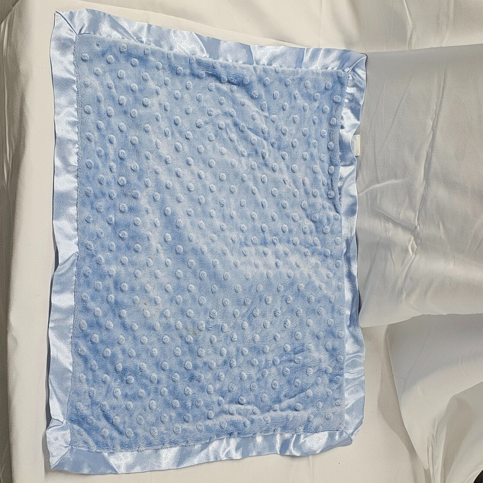 Lullaby Club Blue Raised Minky Dot Satin Baby Target Lovey Security Blanket - $49.49