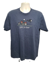 Life is Crap Falling of a Motorcycle Adult Large Gray TShirt - £14.87 GBP