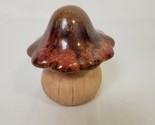 Clay Mushroom Brown Gold Ceramic Drip Glaze Natural Base Decor Fairy Gar... - $10.88