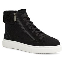 UGG Women Alameda Mid Top Zip Up Sneakers Size US 9.5 Black Leather - £74.20 GBP