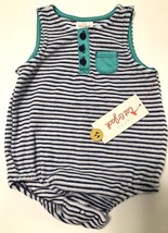 Cat &amp; Jack Baby Boys Blue &amp; White Striped Tank Top Summer Bodysuit Size:... - $12.00