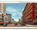 Genesee Avenue Street View Saginaw Michigan MI UNP Linen Postcard V20 - $4.90