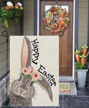 &quot;Happy Easter&quot;  Large Bunny Ears  Double Sided ~ Garden Flag ~NEW~ - £10.25 GBP