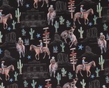 Cotton Horses Western Ranch Signs Cactus Desert Fabric Print by the Yard... - $13.95