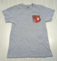 Vans men's gray floral pocket T shirt medium M SMALL FLAW READ - $6.85