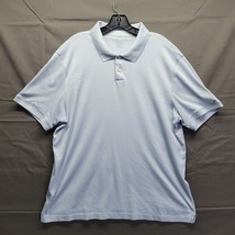 Perry Ellis Mens Shirt Polo Light Blue Short Sleeve Cotton Polyester Sz XL - £9.12 GBP