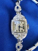Earth mined Diamond Art Deco Ladies Elgin Watch Gatsby era Vintage Plati... - $30,204.46 MXN