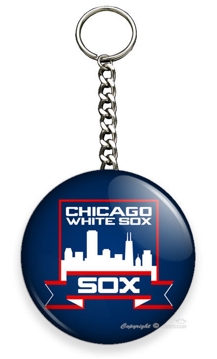 CHICAGO WHITE SOX COOPERSTOWN BASEBALL TEAM KEYCHAIN KEY FOB CHAIN SPORT FAN GIF