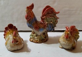 Ceramic Rooster and Hens Salt and Pepper Shakers Country Farm Kitchen De... - £18.30 GBP