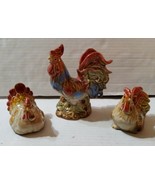 Ceramic Rooster and Hens Salt and Pepper Shakers Country Farm Kitchen De... - £18.11 GBP