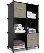 6-Cube Storage Organizer, Closet Organizer Storage Shelf Bookcase, Black - £25.90 GBP