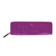 Vtg Kate Spade New York Purple Satin 13&quot; Long Cosmetic Clutch Case Dot N... - £18.89 GBP