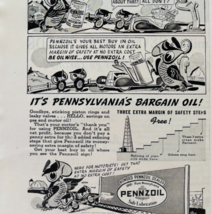1938 Pennzoil Pennz-Owls Cartoon Advertisement Automobilia Comic Strip E... - $24.99