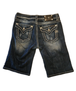 Miss Me Boyfriend Bermuda Shorts Womens 29 Thick Stitch Dark Wash Flap P... - $26.86