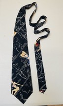 Nicole Miller Artist Black Silk Neck Tie - Before &amp; After - Plastic Surgery - £21.00 GBP