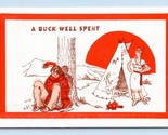 Comic Native American a Buck Well Spent UNP Babcock &amp; Borough DB Postcar... - £2.29 GBP