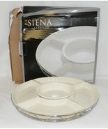 Godinger 6325 Siena Six Piece Lazy Susan White Porcelain Chrome Plated Rack - £39.53 GBP