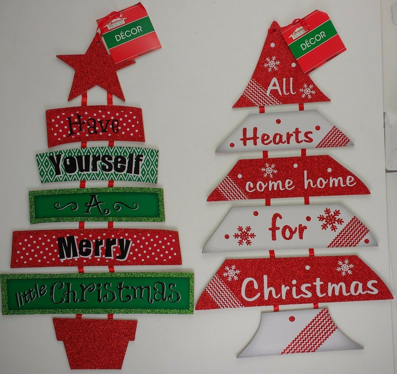Christmas Tree Holiday Tidings Wall Danglers 17’x10” Select: Tidings - $3.99