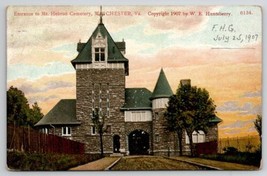 Winchester VA Entrance Mt Hebron Cemetery W.E. Huntsberry Virginia Postcard E46 - £7.43 GBP