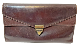 Vintage Princess Gardner Womens Brown Leather Checkbook CC ID Wallet 7 x 4&quot; - £11.82 GBP