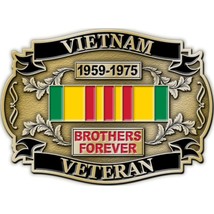 Vietnam Veteran Brothers Forever Vietnam Ribbon Belt Buckle Enamel - £17.93 GBP