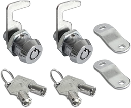 2 Pack Toolbox Lock 5/8&quot; Tubular Cam Replacement Lock Hook Cam Keyed Ali... - £11.77 GBP