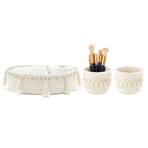 Set Of 3 Macrame Storage Baskets - £23.14 GBP