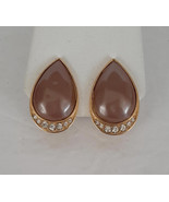 VINTAGE YVES SAINT LAURENT YSL GOLD TONE LUCITE/ACRYLIC RHINESTONE CLIP ... - $191.90 CAD