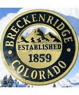 Breckenridge Colorado Est 1859 Metal Souvenir Gold Black Round  Fridge M... - $11.87