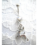 COUNTRY 3D 8 POINT BUCK ANIMAL WHITETAIL DEER CHARM ON 14G CLEAR CZ BELL... - £4.71 GBP