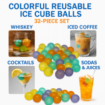 32-Piece Reusable Ice Cube Balls – Non-Diluting Spherical Ice Molds for ... - $12.86