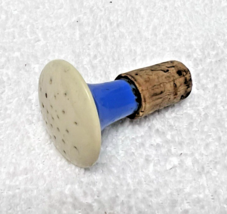 Vintage Hard Plastic Blue and Cream with Cork Laundry Sprinkle Bottle To... - $9.41