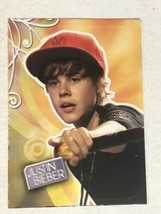 Justin Bieber Panini Trading Card Sticker Justin In Red Hat - $2.48