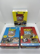 Lot of 3 Vintage 1991 Topps Desert Storm Series 1, 2, 3 Trading Cards Wax Boxes - £36.47 GBP