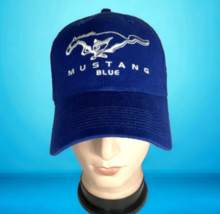 Ford Trucker Hat Blue Mustang Horse Logo Strap Back Embroidered 1991 Ball Cap - £14.93 GBP
