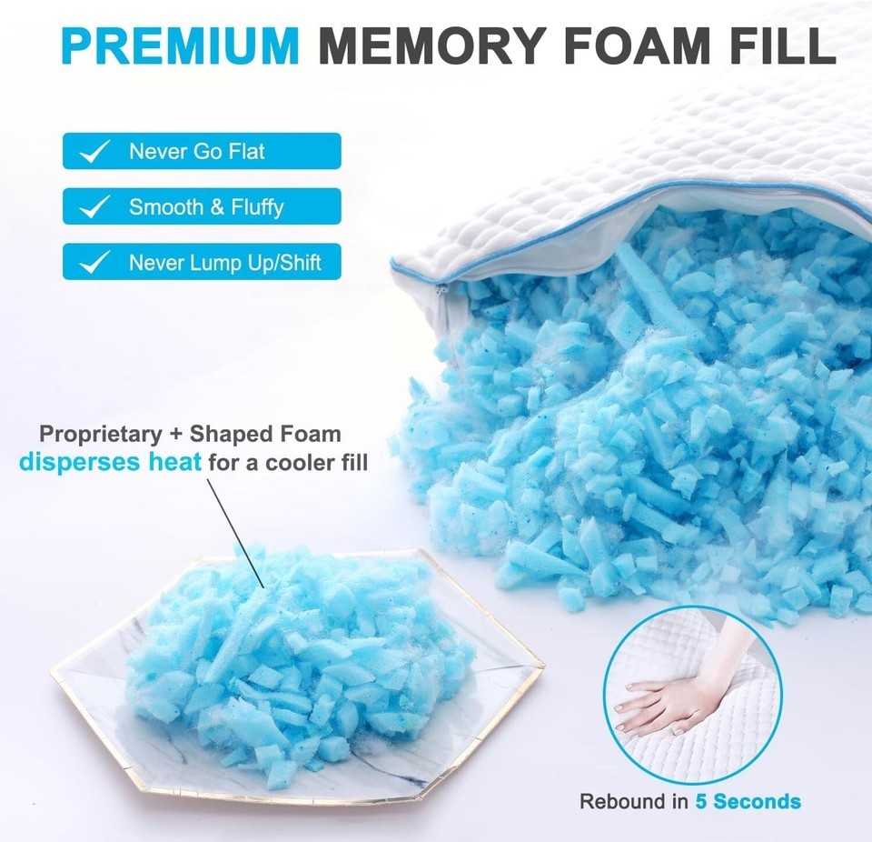 Hypoallergenic Cooling Pillow Set - Ultimate Comfort for Side and Back Sleepers Item image 7