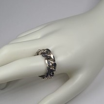 Silver tone Chain Link Ring Size 11.25 Vintage  - £6.75 GBP