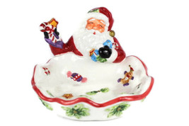 Noble Excellence Signature Home Collection  Ceramic Santa Candy Bowl 10&quot; - £30.95 GBP
