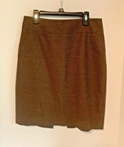 Banana Republic Womens Sz 4 P Stretch Skirt Career Business Brown Full Zip Back - $11.87