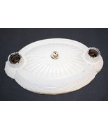 Lightolier Art Deco Brass Flush 2-Light Ceiling Fixture ~ Painted Needs ... - $4,751.52 MXN