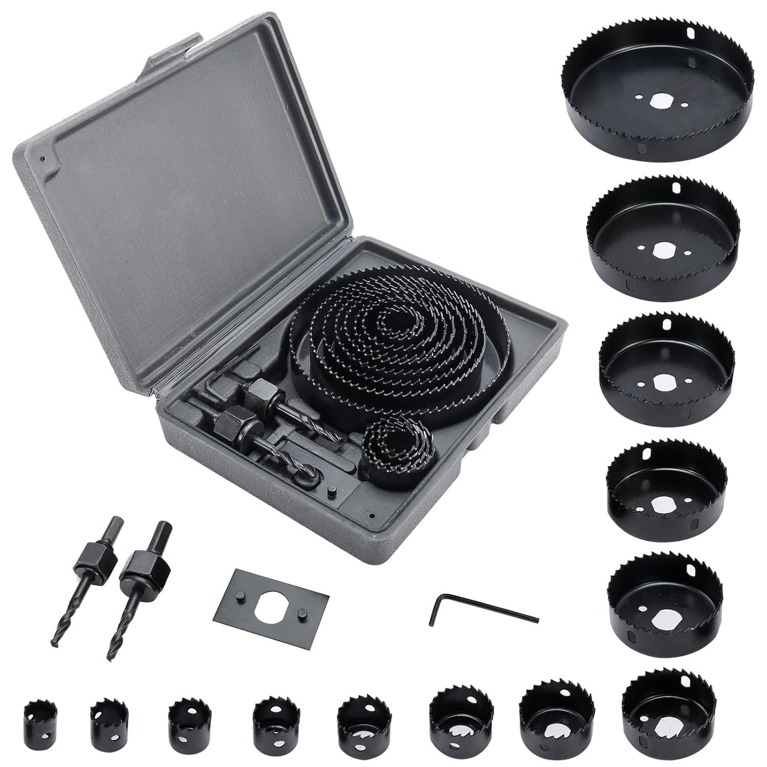8Milelake 17Pc Hole Steel Saw Kit Metal Circle Cutter Round Drill Bits, ... - $44.93