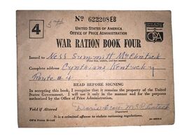 WW11 War Ration Books- 4 Crrynthiana ￼ Kentucky ￼ - $14.73