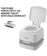 THETFORD PORTA POTTI 135 MARINE TOILET W/HOLD DOWN KIT 92861 - £81.83 GBP