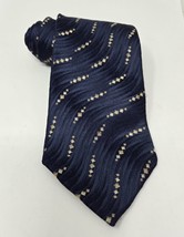 Hart Schaffner Marx Silk Tie Blue Gold Color  Men Necktie 58&quot; Made In Italy - £15.91 GBP