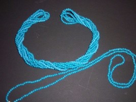 NECKLACES[ Beaded ] 4 strands of 4 mm Turquoise / Blue Colored Beads Opaque - £1.59 GBP