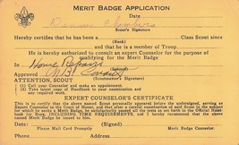 x2 1950s Merrit Badge Application POstcards BSA Boy Scouts Of America - £9.77 GBP