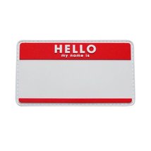 Hello My Name is Blank Name Tag Patch (PVC Rubber 3.5 X 2.0 MT17) - £7.18 GBP