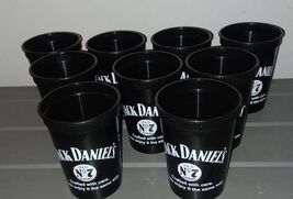 Jack Daniels old No 7 Black Plastic Cups Lot of 9 Beer Pong barware - $10.00