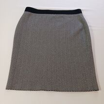 ELLE RN#73277 Women's Black & White Cotton Blend Pull-On Skirt Size Medium image 2
